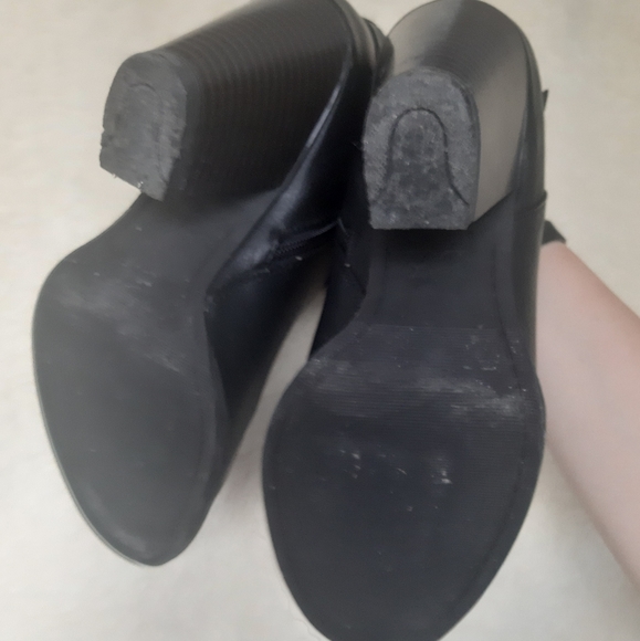 Xoxo black faux leather heeled ankle booties boots - Picture 5 of 11